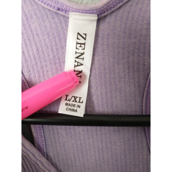 Lavender Washed Ribbed Racerback Tank Top - Picture 9 of 9